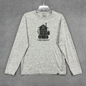 Patagonia Capilene Cool Daily Mens Medium Gray T-Shirt Live Simply Graphic